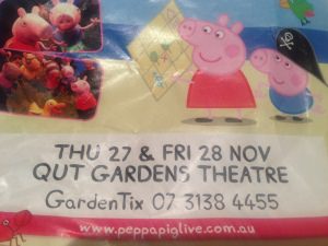 Advertisement for Peppa Pig concert in Brisbane