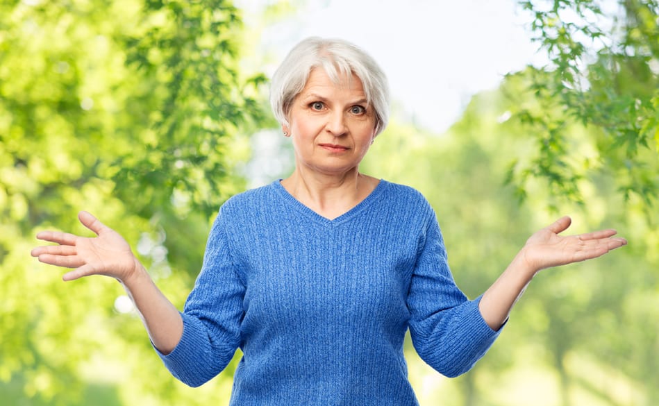 confused woman wondering when to retire