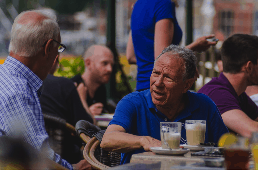 men retired in another country